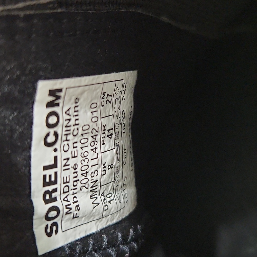 Sorel Brex Chelsea Black White Leather Chunky Heeled Ankle Boots (W Size 9) - Picture 9 of 14
